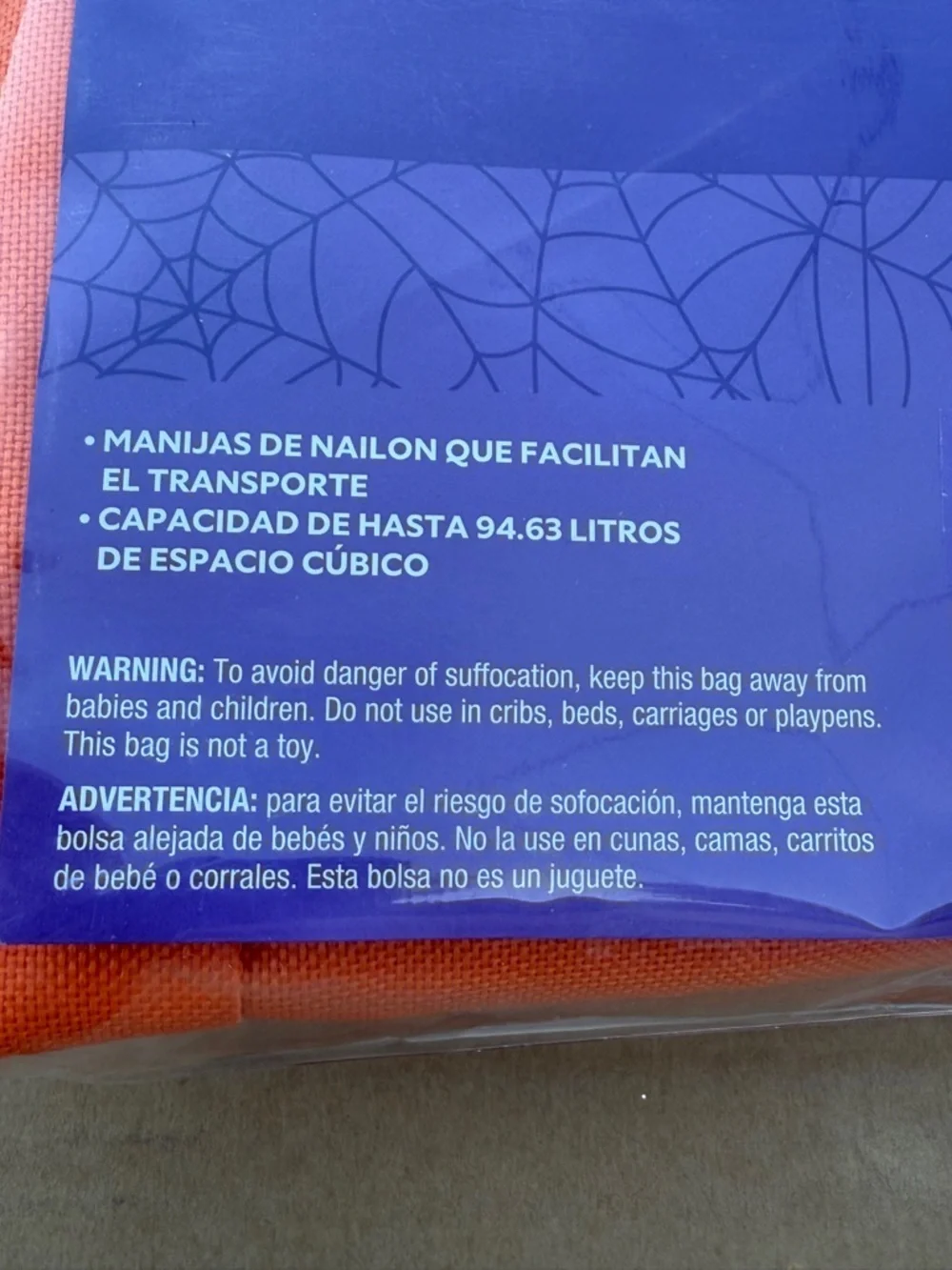 Haunted Living 25 Gal All-Purpose Storage Bag — Orange Halloween